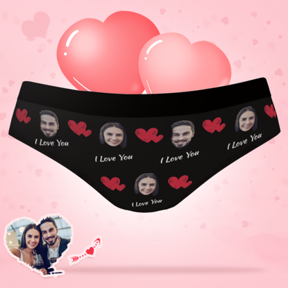 Picture of Custom Women's Underwear for Her I Love You - Personalized Funny Photo Face Underwear for Women - Best Gift for Her