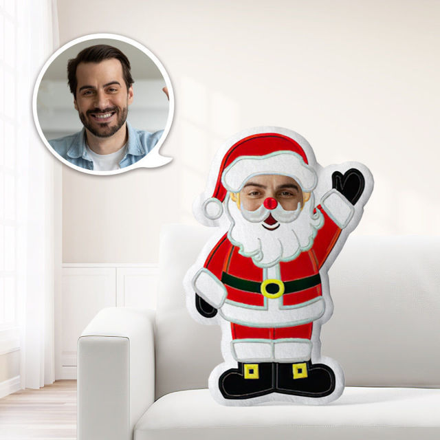 Picture of Custom Face Pillow Santa Claus  With Your Face Unique Personalized｜Best Gift Idea for Birthday, Thanksgiving, Christmas etc.