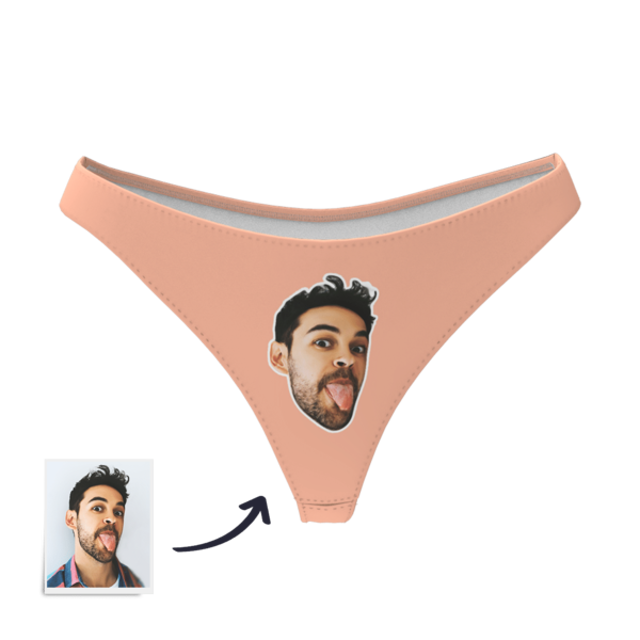 Picture of Custom Solid Solor Thong Sexy - Personalized Funny Photo Face Underwear for Women - Best Gift for Her