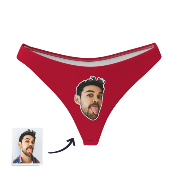 Picture of Custom Solid Solor Thong Sexy - Personalized Funny Photo Face Underwear for Women - Best Gift for Her