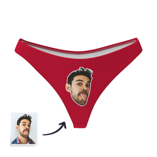 Picture of Custom Solid Solor Thong Sexy - Personalized Funny Photo Face Underwear for Women - Best Gift for Her