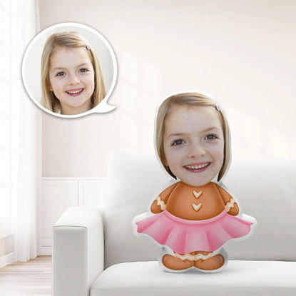 Picture of Personalized Gingerbread Man In A Pink Dress｜Throw Doll Give Your Child The Most Meaningful Gift｜Best Gift Idea for Birthday, Thanksgiving, Christmas etc.
