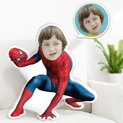 Picture of Spiderman Who Took Off The Mask For Victory Custom Face Minime Pillow｜Best Gift Idea for Birthday, Thanksgiving, Christmas etc.