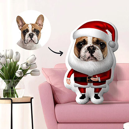 Picture of Custom Photo Pet Face Christmas Pillow For Gifts｜Best Gift Idea for Birthday, Thanksgiving, Christmas etc.