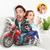 Picture of Custom  Face Motorcycle Couple Throw Pillow｜Best Gift Idea for Birthday, Thanksgiving, Christmas etc.