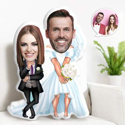 Picture of Custom Face Wedding Couple Throw Pillow｜Best Gift Idea for Birthday, Thanksgiving, Christmas etc.
