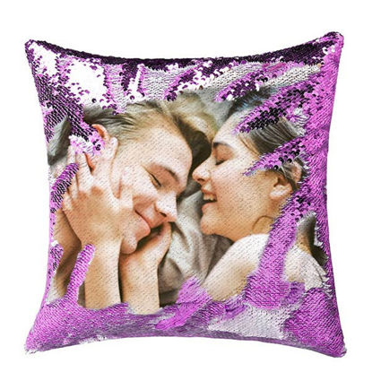Picture of Custom Sequin Pillow with Favourtie Photo Comfy Cushion｜Best Gift Idea for Birthday, Thanksgiving, Christmas etc.
