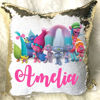 Picture of Magic Cartoon Photo Sequin Pillow With Personalized Name in Various Styles｜Best Gift Idea for Birthday, Thanksgiving, Christmas etc.