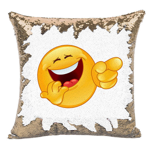 Picture of Magic Cartoon Photo Sequin Pillow With Personalized Name in Various Styles｜Best Gift Idea for Birthday, Thanksgiving, Christmas etc.