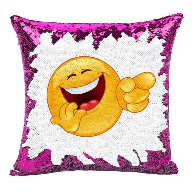 Picture of Magic Cartoon Photo Sequin Pillow With Personalized Name in Various Styles｜Best Gift Idea for Birthday, Thanksgiving, Christmas etc.