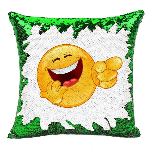 Picture of Magic Cartoon Photo Sequin Pillow With Personalized Name in Various Styles｜Best Gift Idea for Birthday, Thanksgiving, Christmas etc.