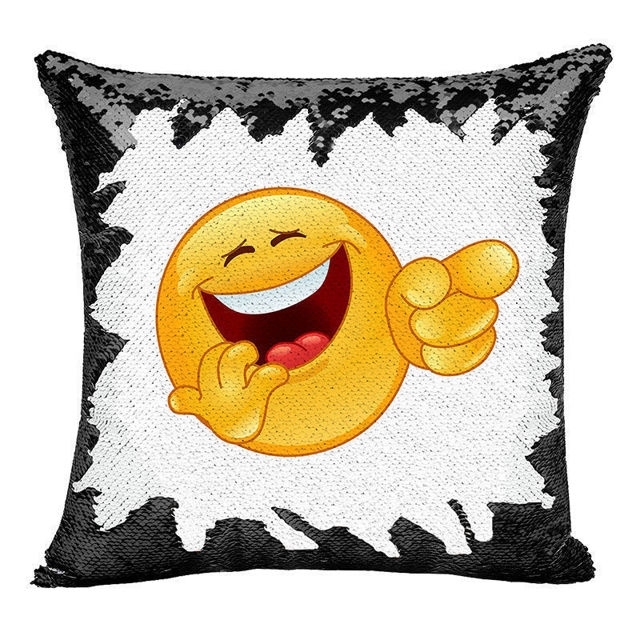 Picture of Magic Cartoon Photo Sequin Pillow With Personalized Name in Various Styles｜Best Gift Idea for Birthday, Thanksgiving, Christmas etc.