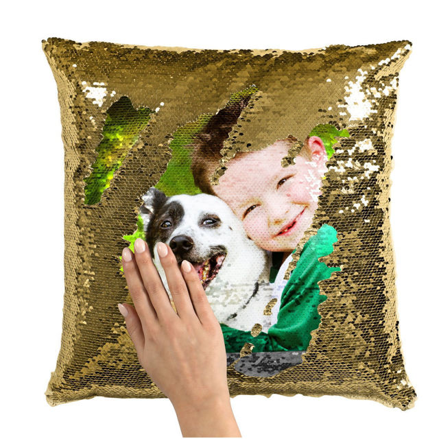 Picture of Personalized Magic Photo Sequin Pillow｜Shiny Gift Idea｜Best Gift Idea for Birthday, Thanksgiving, Christmas etc.