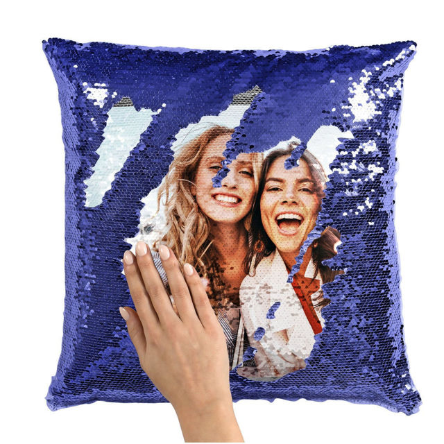 Picture of Personalized Magic Photo Sequin Pillow｜Shiny Gift Idea｜Best Gift Idea for Birthday, Thanksgiving, Christmas etc.