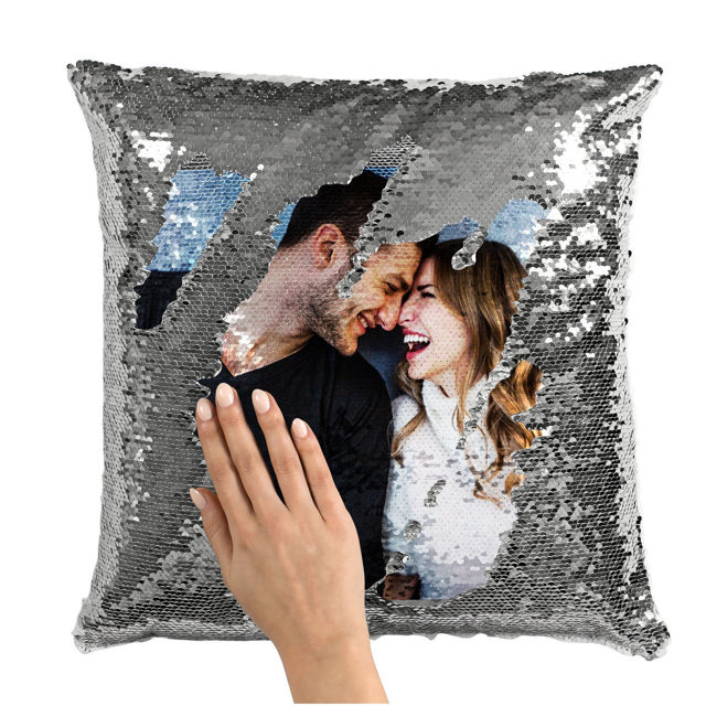 Picture of Personalized Magic Photo Sequin Pillow｜Shiny Gift Idea｜Best Gift Idea for Birthday, Thanksgiving, Christmas etc.