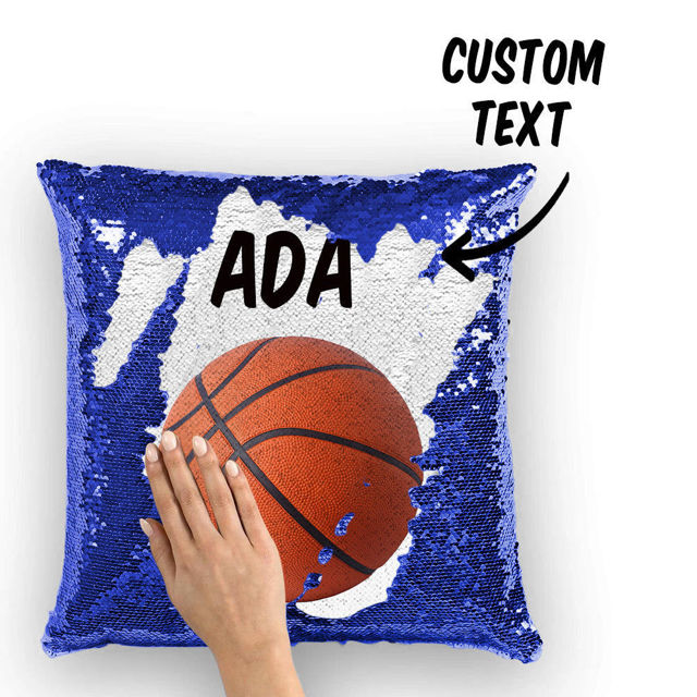 Picture of Personalized Name Magic Baskteball Sequin Pillow | Best Gift Idea for Birthday, Thanksgiving, Christmas etc.