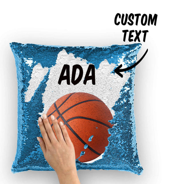 Picture of Personalized Name Magic Baskteball Sequin Pillow | Best Gift Idea for Birthday, Thanksgiving, Christmas etc.