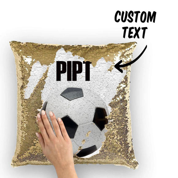 Picture of Personalized Name Magic Football Sequin Pillow | Best Gift Idea for Birthday, Thanksgiving, Christmas etc.