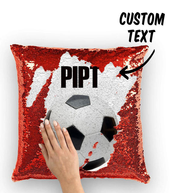 Picture of Personalized Name Magic Football Sequin Pillow | Best Gift Idea for Birthday, Thanksgiving, Christmas etc.