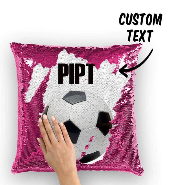 Picture of Personalized Name Magic Football Sequin Pillow | Best Gift Idea for Birthday, Thanksgiving, Christmas etc.