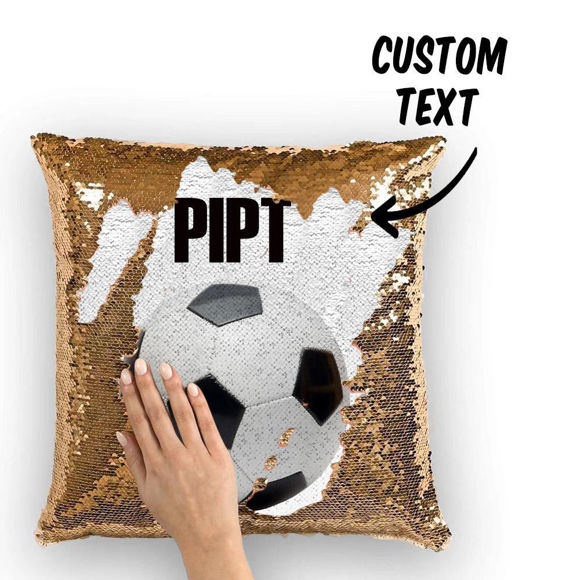 Picture of Personalized Name Magic Football Sequin Pillow | Best Gift Idea for Birthday, Thanksgiving, Christmas etc.