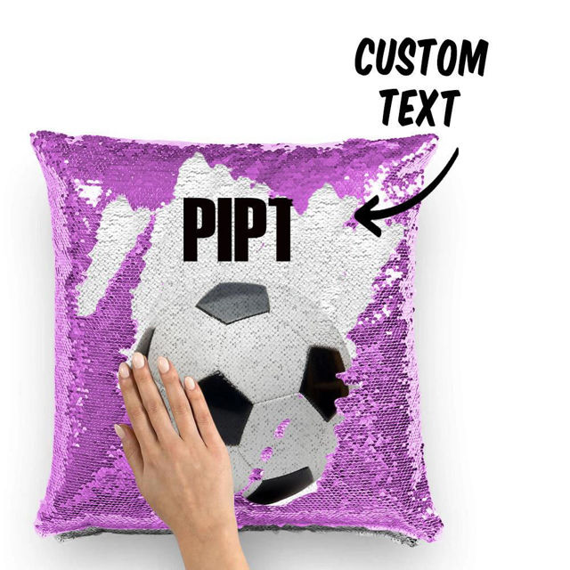 Picture of Personalized Name Magic Football Sequin Pillow | Best Gift Idea for Birthday, Thanksgiving, Christmas etc.