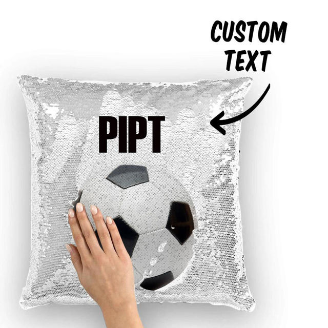 Picture of Personalized Name Magic Football Sequin Pillow | Best Gift Idea for Birthday, Thanksgiving, Christmas etc.