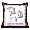 Picture of Personalized Unicorn Magic Text Sequin Pillow | Custom Sequin Pillow | Best Gift Idea for Birthday, Thanksgiving, Christmas etc.