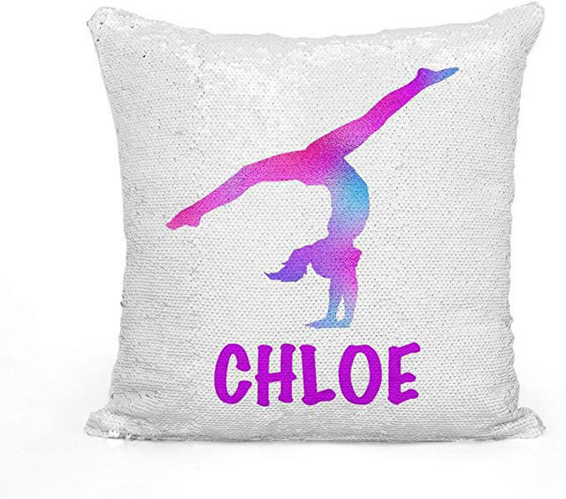 Picture of Personalized Yoga Girl Magic Photo Sequin Pillow | Custom Sequin Pillow | Best Gift Idea for Birthday, Thanksgiving, Christmas etc.