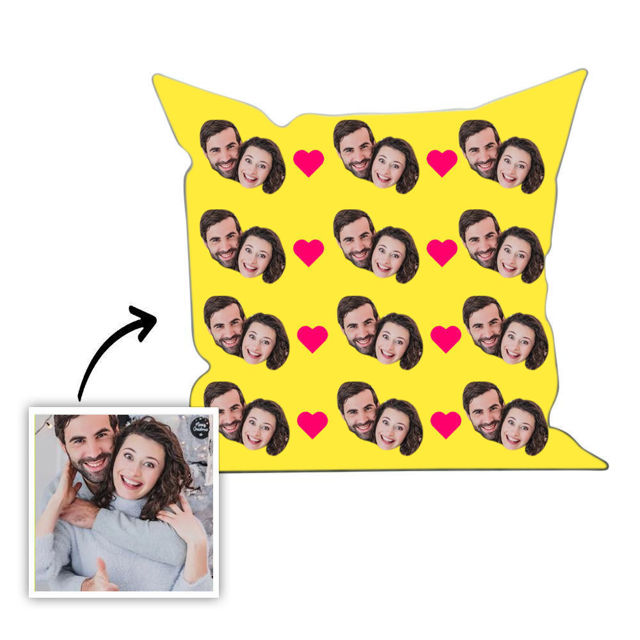 Picture of Custom Face Pillows For Best Friends | Couple Photo Pillows | Best Gift Idea for Birthday, Thanksgiving, Christmas etc.