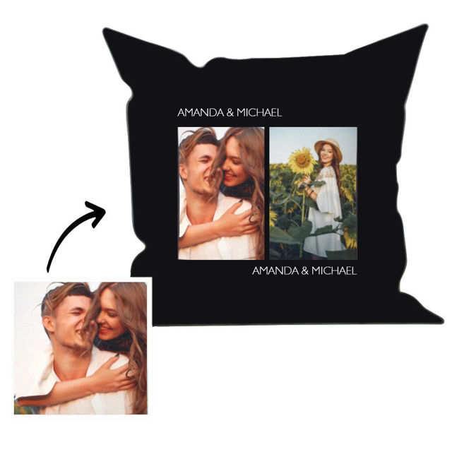 Picture of Custom Photo Collage Pillow With Insert | Personalized Pillow With A Photo | Milestone Pillow | Put Your Cat or Dog Photo On A Throw Pillow | Best Gift Idea for Birthday, Thanksgiving, Christmas etc.