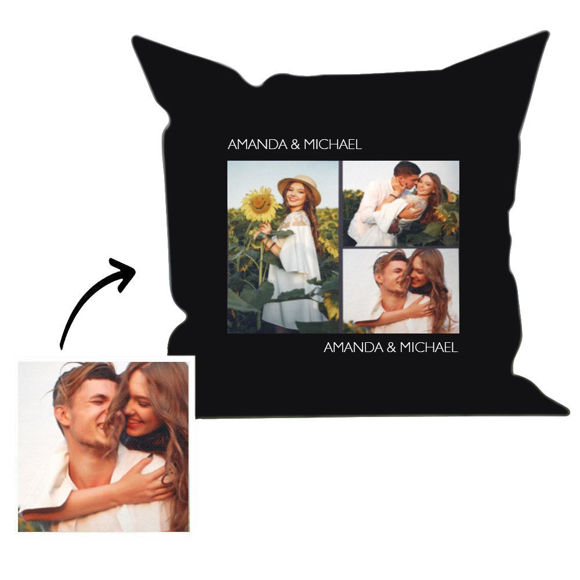 Picture of Custom Photo Collage Pillow With Insert | Personalized Pillow With A Photo | Milestone Pillow | Put Your Cat or Dog Photo On A Throw Pillow | Best Gift Idea for Birthday, Thanksgiving, Christmas etc.