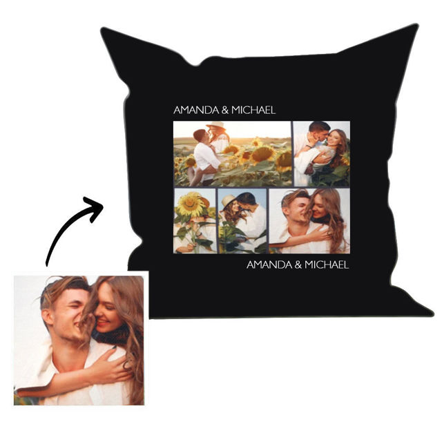 Picture of Custom Photo Collage Pillow With Insert | Personalized Pillow With A Photo | Milestone Pillow | Put Your Cat or Dog Photo On A Throw Pillow | Best Gift Idea for Birthday, Thanksgiving, Christmas etc.