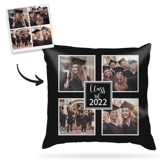 Picture of Personalized Throw Four-square grid photos Pillow | Design With Your Graduation Season | Best Gift Idea for Birthday, Thanksgiving, Christmas etc.