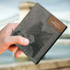 Picture of Men's Bifold Engraved Photo Wallet - Gray - Custom Photo & Text Engraved Trifold Wallet Best Gifts for Father Husband or Boyfriend