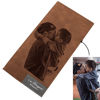 Picture of Ladies/men's Photo Engraved Long Style Bifold Photo Wallet - Brown - Custom Photo & Text Engraved Trifold Wallet Best Gifts for Mother Wife or Girlfriend