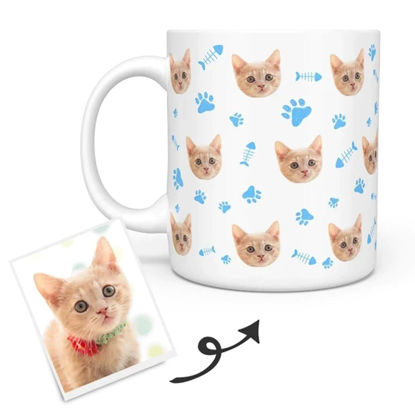 Picture of Personalized Cat Photo Mug | Multi-Avatar Pet Photo Coffee Mug  | Funny Gift Ideas for Birthday, Thanksgiving, Christmas etc.