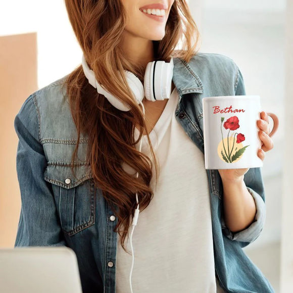Picture of Personalized Colorful Floral Mug | Best Coffee Mug | Funny Gift Ideas for Birthday, Thanksgiving, Christmas etc.