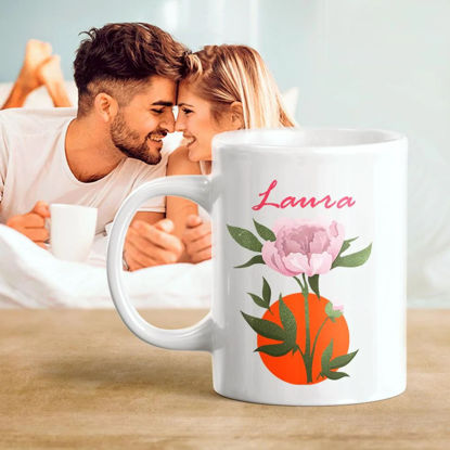 Picture of Personalized Colorful Floral Mugs Best Gifts for Her | Funny Gift Ideas for Birthday, Thanksgiving, Christmas etc.
