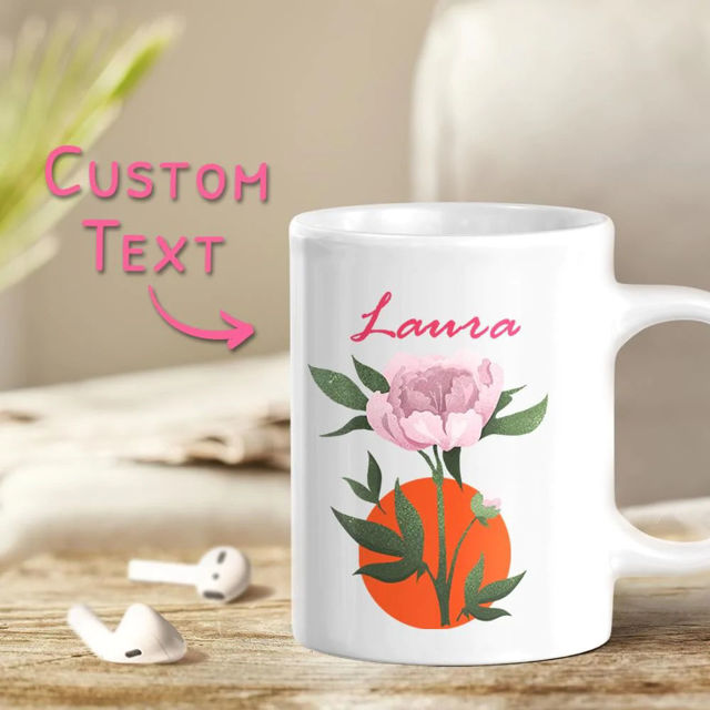 Picture of Personalized Colorful Floral Mugs Best Gifts for Her | Funny Gift Ideas for Birthday, Thanksgiving, Christmas etc.