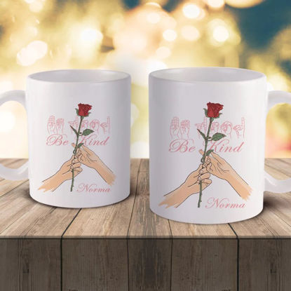 Picture of Personalized Rose Flower Gesture Cup Coffee Mug | Best Gift Idea for Birthday, Thanksgiving, Christmas etc.