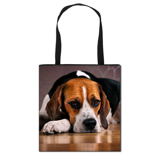 Picture of Custom Dog Photo Portable Hand Canvas Bag | Personalized Pet Photo Bag | Best Gifts Idea for Birthday, Thanksgiving, Christmas etc.