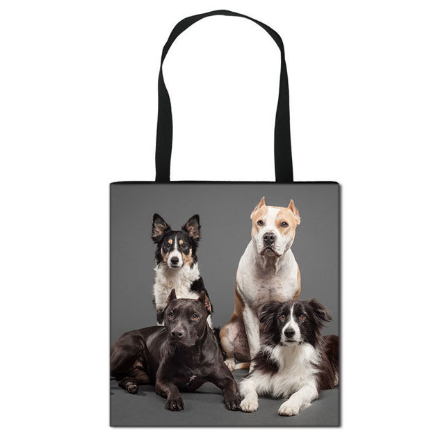 Picture of Custom Dog Photo Portable Hand Canvas Bag | Personalized Pet Photo Bag | Best Gifts Idea for Birthday, Thanksgiving, Christmas etc.