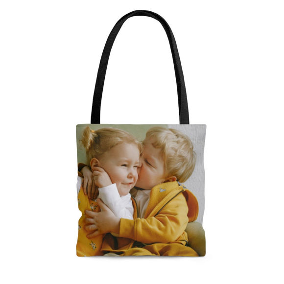 Picture of Custom Famliy Photo Portable Hand Canvas Bag | Best Gift Idea for Birthday, Thanksgiving, Christmas etc.