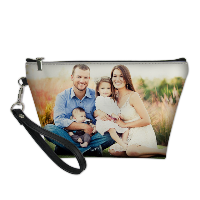 Picture of Custom Photo Portable Cosmetic Bag | Personalized Family Photo Cosmetic Bag | Best Gift Idea for Birthday, Thanksgiving, Christmas etc.