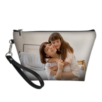 Picture of Custom Photo Portable Cosmetic Bag | Personalized Mother and Chlid Photo Make Up Bag | Custom Gifts Mother's Day Gift | Best Gift Idea for Birthday, Thanksgiving, Christmas etc.
