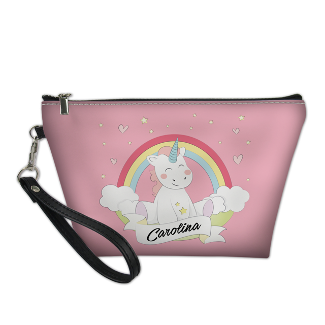 Picture of Custom Unicorn Portable Cosmetic Bag | Personalized Make Up Bag | Personalized Color And Name Personalized Gifts | Best Gift Idea for Birthday, Thanksgiving, Christmas etc.