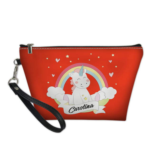 Picture of Custom Unicorn Portable Cosmetic Bag | Personalized Make Up Bag | Personalized Color And Name Personalized Gifts | Best Gift Idea for Birthday, Thanksgiving, Christmas etc.