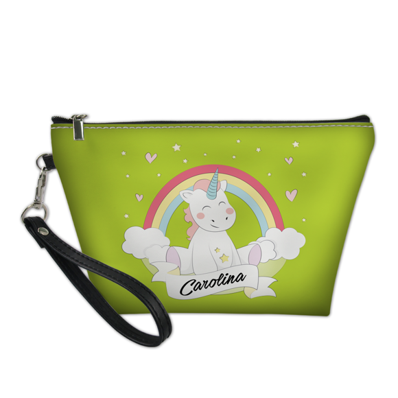 Picture of Custom Unicorn Portable Cosmetic Bag | Personalized Make Up Bag | Personalized Color And Name Personalized Gifts | Best Gift Idea for Birthday, Thanksgiving, Christmas etc.