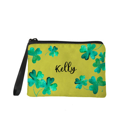 Picture of Custom Clover Portable Coin Purse | Personalized Name Coin Purse | Personaliezed Gifts | Best Gift Idea for Birthday, Thanksgiving, Christmas etc.